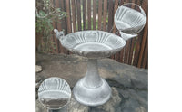 Decorative Bowl with Birds Compact Metal Pedestal Dish Outdoor for Decorators