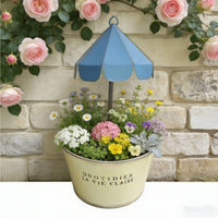2 Pieces Umbrella Wall Planter Iron Art Metal Umbrella Planter Decorative