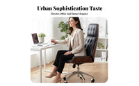 Tufted High-Rear Rolling Chair Vintage Look Upholstered Rotate Chair Padded Padding Ergonomic Design for Professionals, Students
