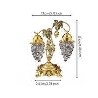 Ornate Fruit-Cluster Jar Metal Lid House Decoration Elegant