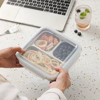 Microwave-Safe Lunch Box 304 Stainless Steel Divided Sealed Portion Control Salad Bento Fresh-Keeping Container