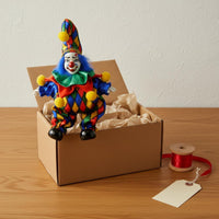 Ceramic Clown Statue Collectible Porcelain Clown Figurine Colorful