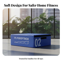 4 Pieces 4-Piece Soft bound Box Set Stable Non-Tip Construction Stackable Foam Plyo Box Easy to Clean Cover Built-in Handles