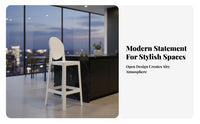 Clear Acrylic High Stool Transparent Seat Clear Stool with Backrest Light Luxury Protected for Interior Designers, Restaurant