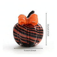 Glass Pumpkin Ornament Translucent Sculpture Decorative for Tabletop