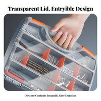 Removable Bin Organizer Portable Hardware Box Secure Latches for Garage, Vehicle
