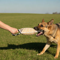 Heavy-Duty Dog Training Bite Toy Long-Lasting Jute Bite Pad Tough Jute Tug Toy Woven for Dogs, Young Dogs, Outdoor Play