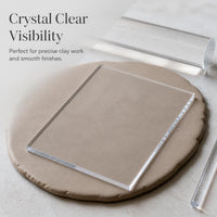 Acrylic Clay Pressing Board and Rolling Pin Set for DIY Clay Modeling