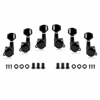 6 Pieces Locking Guitar Tuning Machines 1:18 Gear Ratio Electric Instrument Tuning Pegs Metal Alloy Locking String Tuning Machines