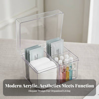 Divided Cosmetic Case debris-resistantresistant with Lid Multi-Section cosmetics organizer for Women