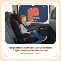 Retractable car window shade blocks sun