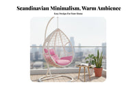 Freestanding Ovoid Chair Wickerdesign Weave Freestanding Enclosed Lounger Plush Paddinging All-Weather for Balcony, Garden