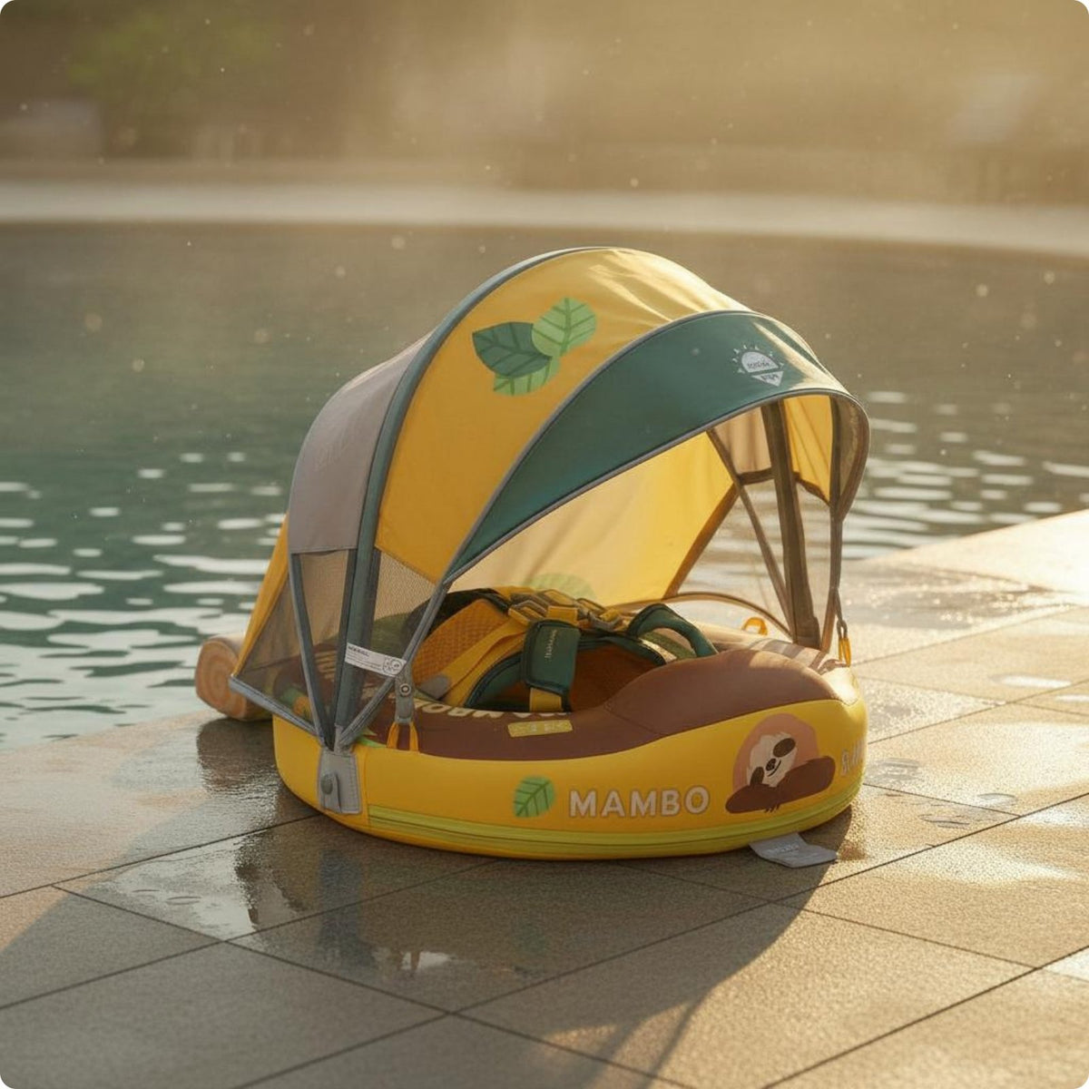 Infant Buoy Float with Sun Cover Portable Travel Design for Swimming, Toddlers