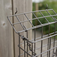 Metal Wire Bird Feeder Easy to Load and Maintain Nature Bird Food Holder Construction Suet Cake Feeder for Nature Lovers, Outdoor, Garden, Backyard