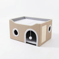 Cat House with Scratch Pad Cozy Cat House with Hanging Ball Portable for Kittens