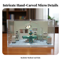1:64 Scale Doctor Model Collectible Medical Miniature Scene Character Surgeon Miniature Figure High Intricacy Operating Room