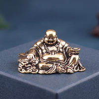Laughing Buddha Figurine Brass Sculpture Miniature for Desk, Collectors