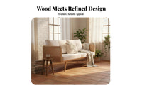 Japanese design Rattan Panel Couch sturdy Wood Frame Rattan side Settee Woven Cane aspects Sofa Minimalist Design for Guesthouse Owners, Interior Designers, Apartment Dwellers, Showroom, Lounge Area, Office