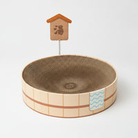 Cat Scratching Bed with Spring Sign Corrugated Cat Scratching Lounge Bed Tub-Shaped Scratcher Bowl for kittens , Kittens, Living Room
