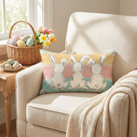 Easter Bunny Pillow Holiday Themed Bunny Pillow Cover Digital Print Easter Pillowcase for Party Planners, Homeowners, Living Room, Car, Bedroom