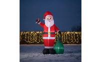 Inflatable Santa Santa Figure with Gift Sack Standing Giant Inflatable Santa Holiday Decor Outdoor Festive for Yard, Garden