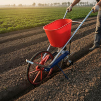 Manual Seeder with Growth Additive Distributor Chain-Driven Seeder with Growth Additive Distributor Wheeled Push-Type Row Planter for Farmers, Farm