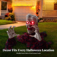 Ground Stake Zombie Halloween Spooky Decor Ragged Plaid