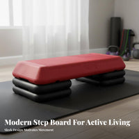 Non-Slip Surface Aerobic Step Platform Stable Design Fitness Stepper with Risers Heavy Duty Aerobic Exercise Deck Reinforced Construction for Home Gym