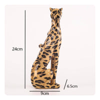 Leopard Figurine Creature Print Home Decor Item Tan and Dark Brown