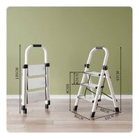 3 Step Ladder Foldable Folding Step Ladder Lightweight for Seniors
