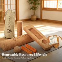 Cork Stretching Exercise Column Solid Cork Massage Column Cylindrical Stretching Exercise Roller