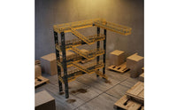 With Guardrails Modular Hangar Bridge Black and Yellow Multi-Level Platform Model Industrial Walkway Model