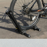Upright Bike Stand with Wheel Cradle Vertical Cycle Parking Stand Space-Saving Bike Storage Rack Universal for Cyclists