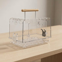 Portable Bird Carrier Backpack with Acrylic Bird Cage Design, Transparent Breathable Travel Cage for Medium Size Parrot Parakeet and Cockatiel