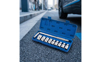 10 Pieces Ratchet Socket Tool Set with Case Chrome-Finished Socket Wrench Set Textured Gripping Tools for Cyclists, Mechanics, Roadside Repair
