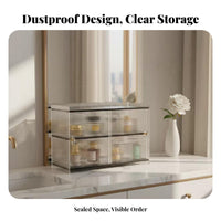 Clear Cosmetic Display Case with Drawers Large Capacity Makeup Organizer