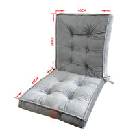Tufted Backrest Seat Cushion with Ties, Water-Resistant, Thick, for Students and Office