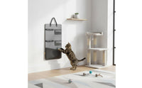 Cat Toy Storage Bag Large Capacity Wall Hanging Cat Toy Holder Portable Textile Pet Supply Organizer for Behind the Door, Closet