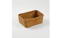 Rectangular Straw Basket Natural Tan Household Organizer Tabletop