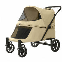 Folding Dog Stroller Single-Action Fold Soft-Sided Pet Stroller Ventilated