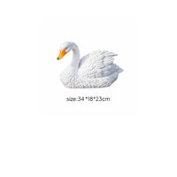 2 Pieces Floating Swan Statue Lifelike Shape Garden Ornament Weather-Resistant