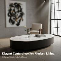 2 Pieces Mango and Drum Nesting Tables Italian design Coffee Table Irregular Shape With Storage Drawer for Adults, Small Spaces