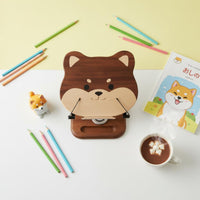 Dog-Themed Book Holder Book Stand Solid Wood Wooden Multi-Functional Cute Dog Bookrest for Students
