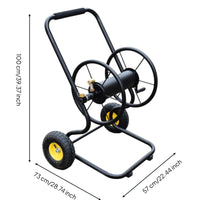 Garden Hose Reel Cart Hand-Push Hose Reel Cart with Wheels Easy to Use for Yard