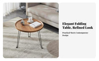 Foldable Round &coffee Table Lightweight Household Furniture Anti-Slip Feet