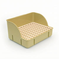 Rabbit Litter Tray with Grid High-Back Litter Box with Grid Low-Front for Cages