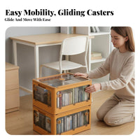 Foldable Book Storage Box Tool-without Cost Assembly Folding Plastic Organizer