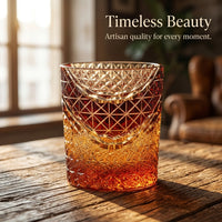 Hand-carved Crystal Whiskey Glass, Japanese Style