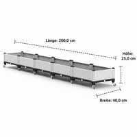 Mobile Raised Beds for Garden, Nordic Planter on Wheels, Sturdy Synthetic Material, White and Black Floor Standing
