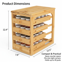 Bamboo Coffee Pod Drawer Organizer, Coffee Pod Holder for Kitchen Counter, Bamboo Drawer Organizer Coffee, Minimalist Coffee Pod Holder Drawer